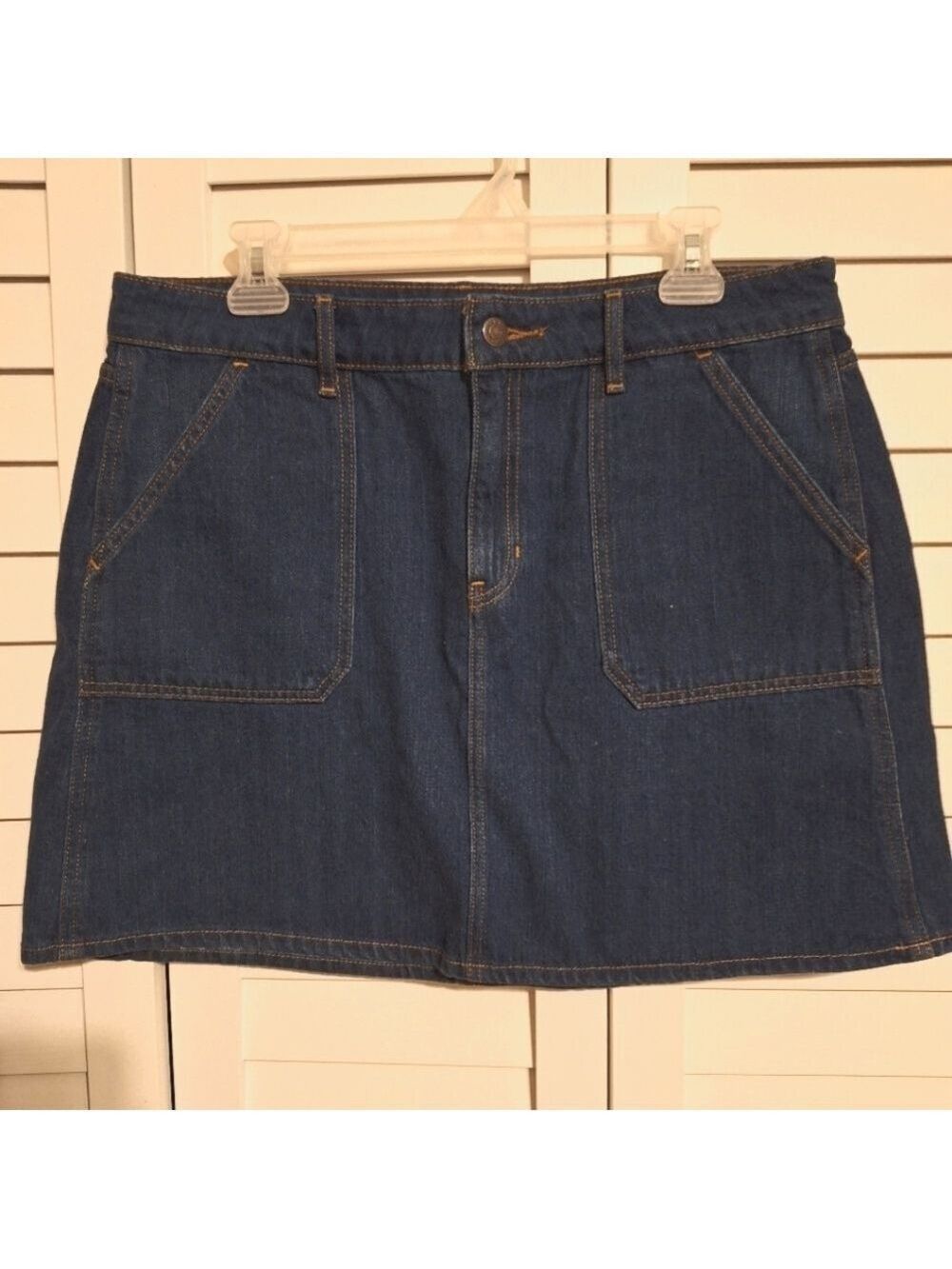 Old Navy blue denim jeans mini skirt Sz 12 nwot